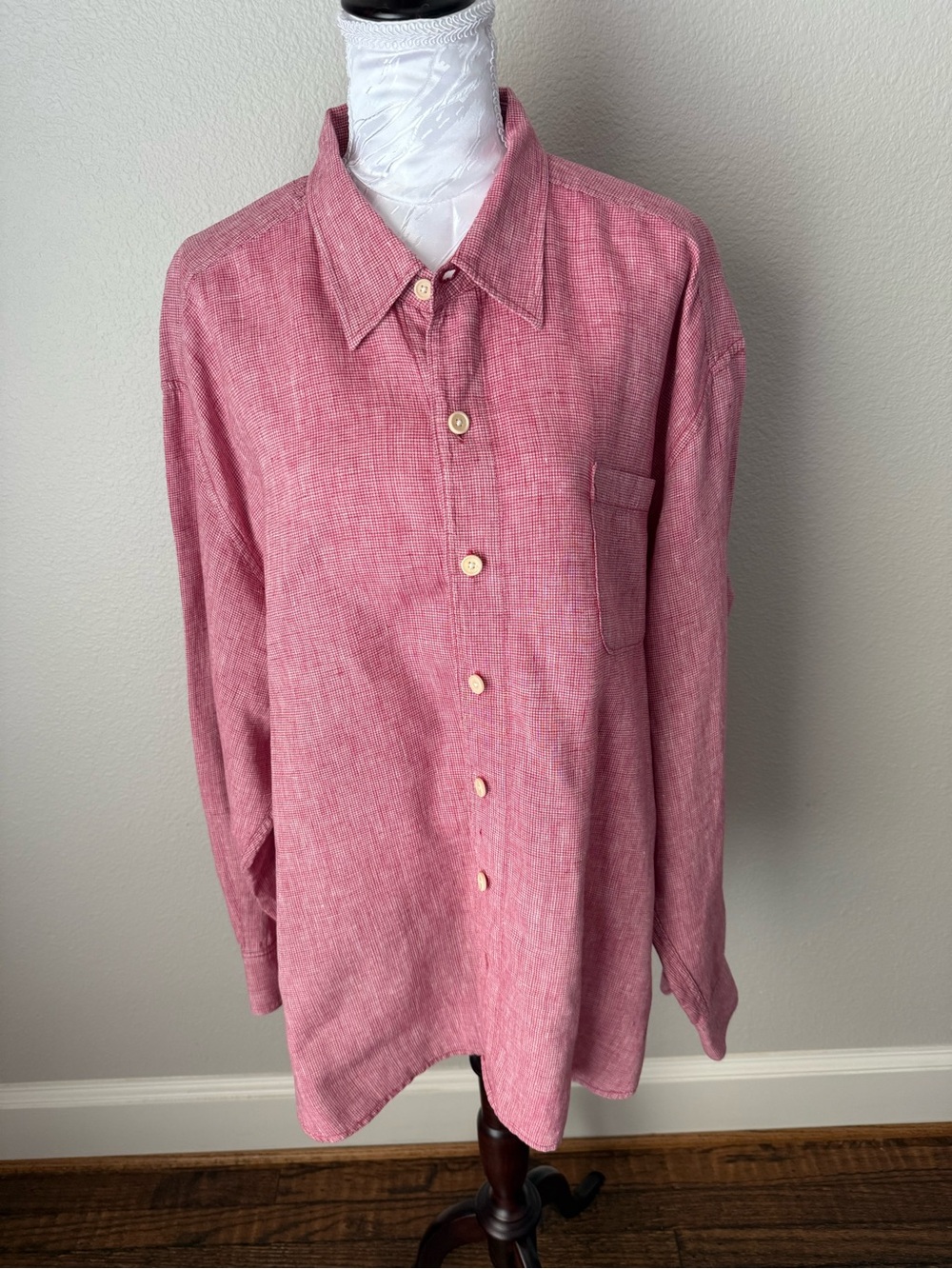 Tommy Bahama Heathered Rose Long Sleeve Button-Down Shirt